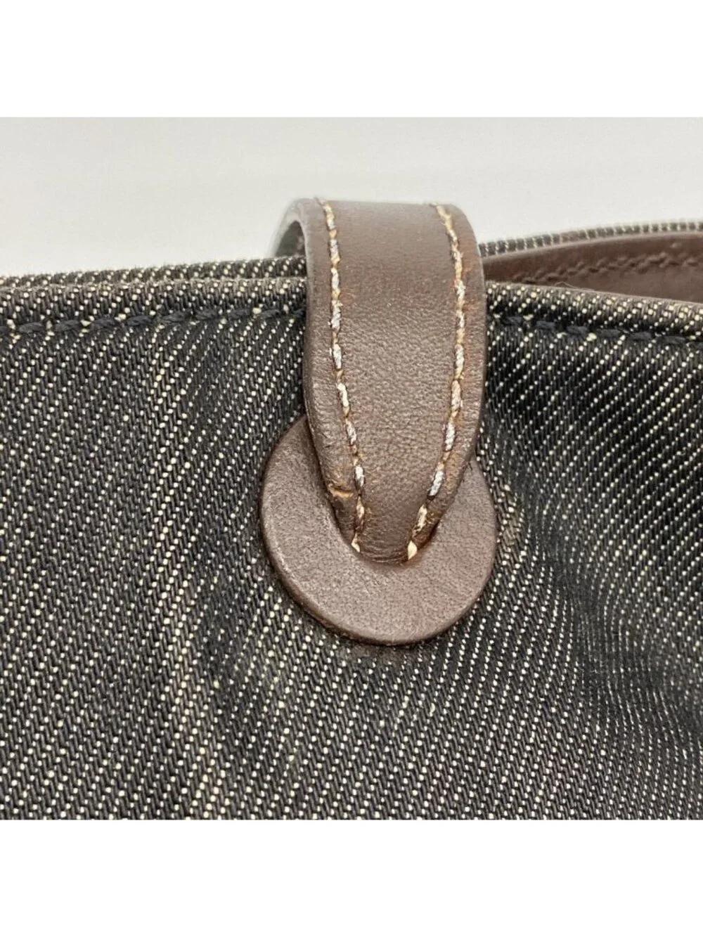 Chanel Tote Denim Black Brown Gold